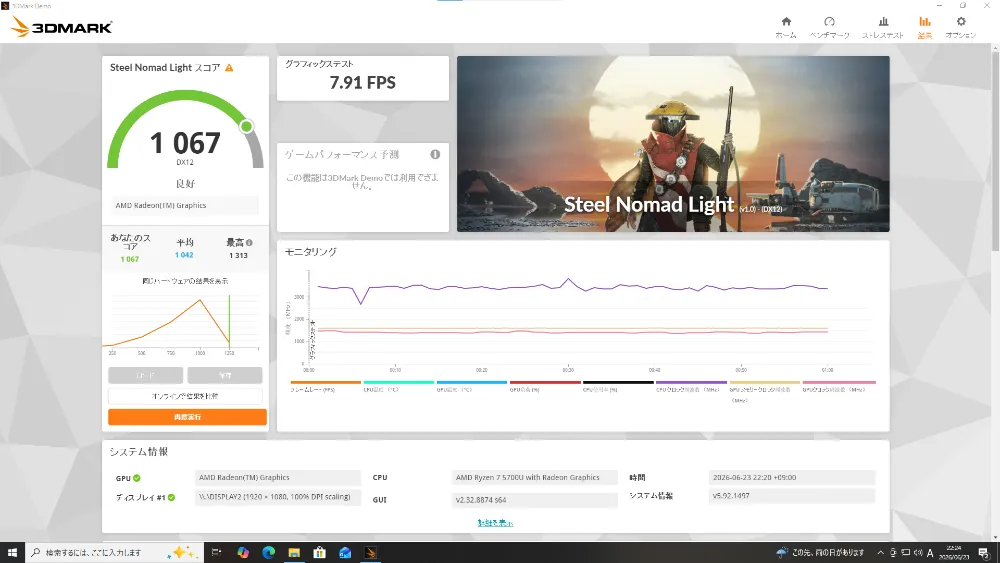 3DMark Steel Nomad Lightベンチーマーク結果